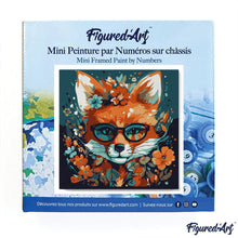 Load image into Gallery viewer, Mini Paint by numbers Fantasy fox and flowers 20x20cm already framed