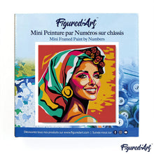 Load image into Gallery viewer, Mini Paint by numbers Exotic Beauty Pop Art 20x20cm already framed