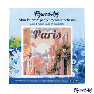 Mini Paint by numbers Travel Poster Paris 20x20cm already framed