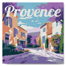 Load image into Gallery viewer, Mini Paint by numbers Travel Poster Provence Spring 20x20cm already framed Figured&#39;Art UK