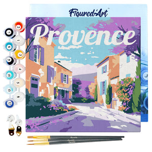 Mini Paint by numbers Travel Poster Provence Spring 20x20cm already framed