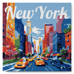 Mini Paint by numbers Travel Poster New York City 20x20cm already framed Figured'Art UK