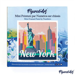 Mini Paint by numbers Travel Poster New York Statue of Liberty 20x20cm already framed