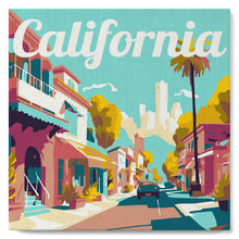 Load image into Gallery viewer, Mini Paint by numbers Travel Poster California Street 20x20cm already framed Figured&#39;Art UK