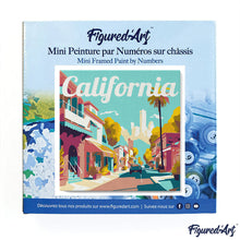 Load image into Gallery viewer, Mini Paint by numbers Travel Poster California Street 20x20cm already framed