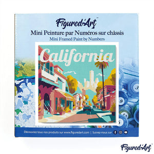 Mini Paint by numbers Travel Poster California Street 20x20cm already framed