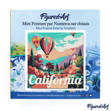 Load image into Gallery viewer, Mini Paint by numbers Travel Poster California Balloons 20x20cm already framed