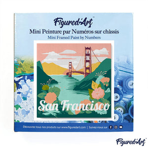 Mini Paint by numbers Travel Poster San Francisco 20x20cm already framed