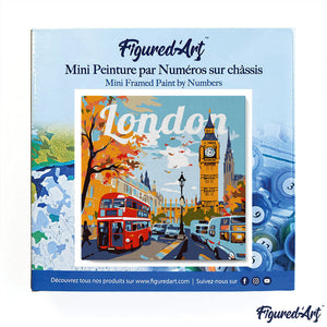 Mini Paint by numbers Travel Poster London 20x20cm already framed