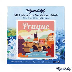 Mini Paint by numbers Travel Poster Prague 20x20cm already framed