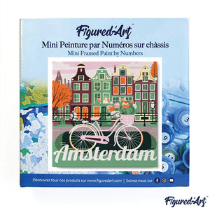 Mini Paint by numbers Travel Poster Amsterdam 20x20cm already framed