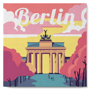 Mini Paint by numbers Travel Poster Berlin 20x20cm already framed Figured'Art UK