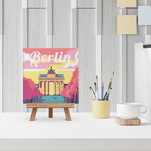 Mini Paint by numbers Travel Poster Berlin 20x20cm already framed