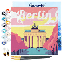 Load image into Gallery viewer, Mini Paint by numbers Travel Poster Berlin 20x20cm already framed