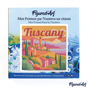 Mini Paint by numbers Travel Poster Tuscany Spring 20x20cm already framed