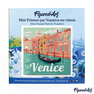 Mini Paint by numbers Travel Poster Venice 20x20cm already framed