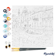 Load image into Gallery viewer, Mini Paint by numbers Travel Poster Venice 20x20cm already framed