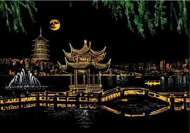 Scratch Painting - Lake in China – Figured'Art