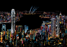 Load image into Gallery viewer, Scratch Painting - Hong Kong by night
