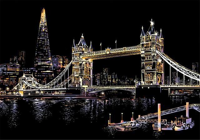 Scratch Painting - Bridge in London