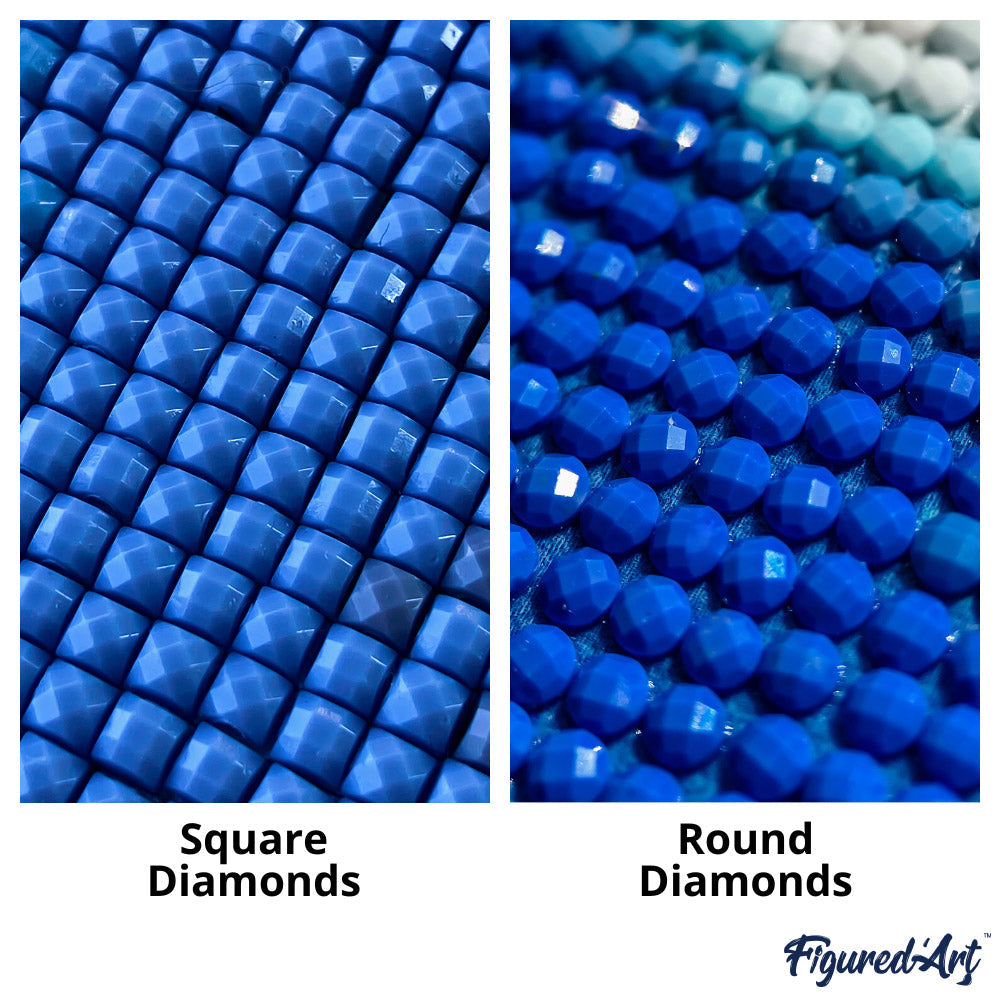 Premium Diamond Art Kit 'Feather' (Blue) Square