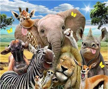 Load image into Gallery viewer, paint by numbers | African Animals | advanced animals elephants giraffes zebras | FiguredArt