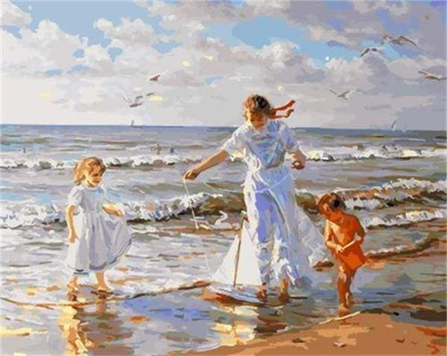 paint by numbers | Beach Play | advanced landscapes romance | FiguredArt