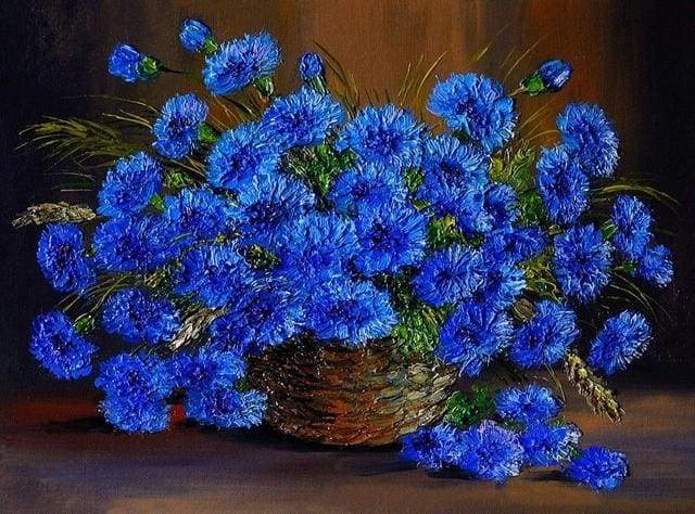 paint by numbers | Beautiful Blue Flowers | advanced flowers new arrivals | FiguredArt