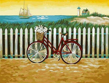 Load image into Gallery viewer, paint by numbers | Bicycle near the Sea | easy landscapes | FiguredArt