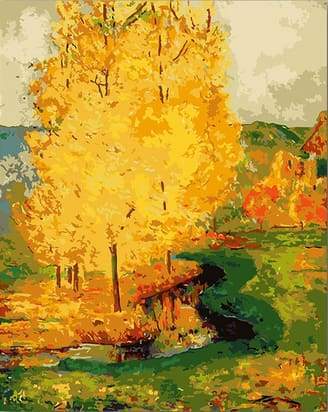 paint by numbers | Big Yellow Tree | intermediate landscapes new arrivals trees | FiguredArt