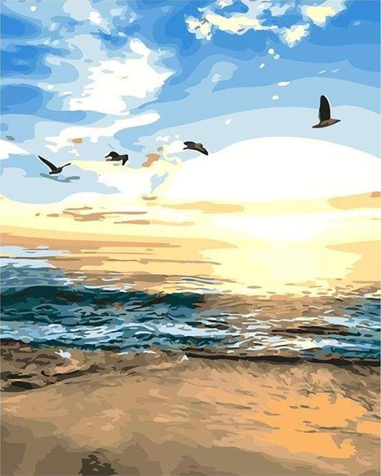 paint by numbers | Birds and Seaview | easy landscapes | FiguredArt