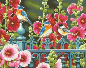 paint by numbers | Birds on Railings | animals birds flowers intermediate | FiguredArt