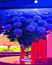 Load image into Gallery viewer, paint by numbers | Blue hydrangeas | advanced flowers landscapes | FiguredArt