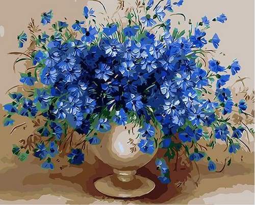 paint by numbers | Blue Temptation | flowers intermediate | FiguredArt