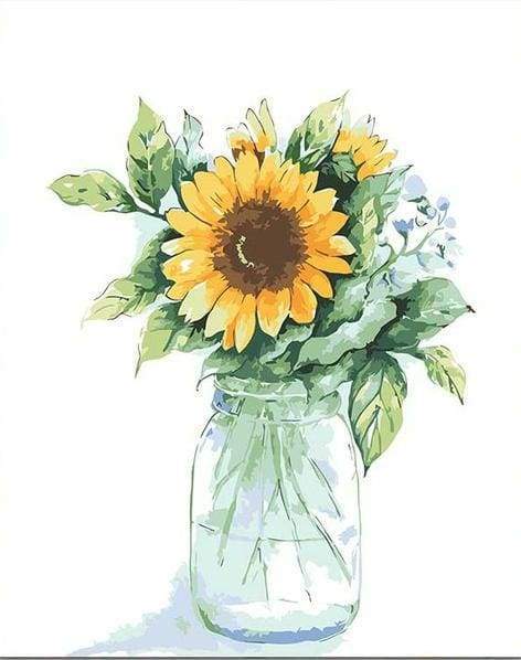 paint by numbers | Bottle Of Sunflowers | easy flowers | FiguredArt