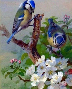 Diamond Painting - Tits on branch 40x50cm canvas already framed