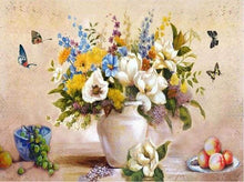Load image into Gallery viewer, paint by numbers | Butterflies and white vase | animals butterflies easy flowers | FiguredArt