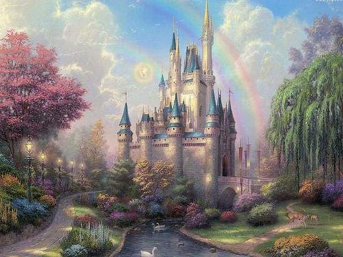 paint by numbers | Castle and Rainbow | advanced landscapes | FiguredArt