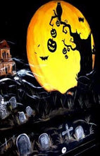 Load image into Gallery viewer, paint by numbers | Cemetery and Pumpkin | halloween intermediate new arrivals | FiguredArt