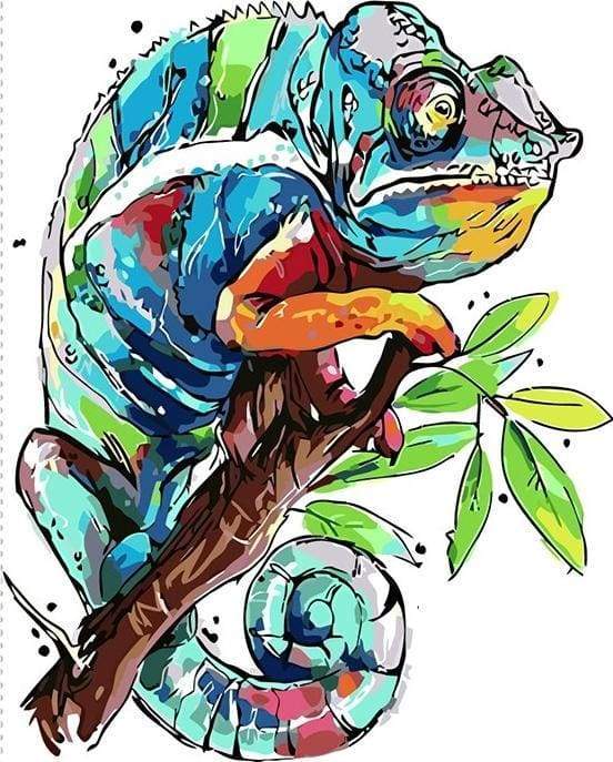 paint by numbers | Chameleon | animals easy frogs | FiguredArt