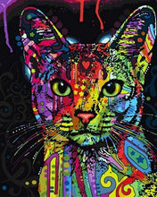 Load image into Gallery viewer, Paint by numbers | Modern Fractal Cat | animals cats intermediate Pop Art | Figured&#39;Art