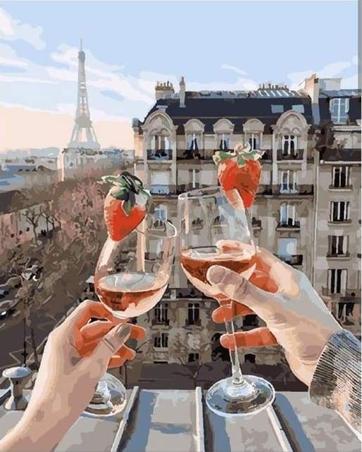 paint by numbers | Cheers in Paris | cities intermediate romance | FiguredArt