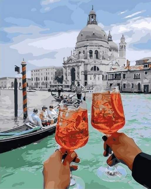 paint by numbers | Cheers in Venice | cities intermediate romance | FiguredArt