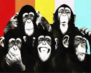 paint by numbers | Chimpanzees | animals intermediate monkeys | FiguredArt