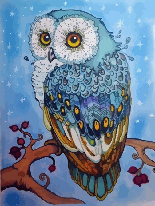 Stamped Cross Stitch Kit - Beautiful Owl