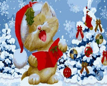 Load image into Gallery viewer, paint by numbers | Christmas Cat | cats christmas easy kids | FiguredArt