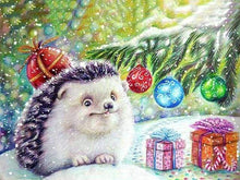Load image into Gallery viewer, paint by numbers | Christmas Hedgehog | advanced animals christmas hedgehogs | FiguredArt
