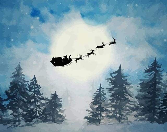 paint by numbers | Christmas sleigh | christmas intermediate landscapes new arrivals | FiguredArt