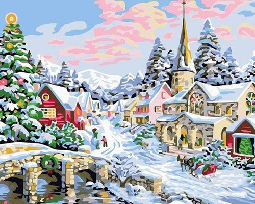 paint by numbers | Christmas Snow | christmas easy landscapes | FiguredArt