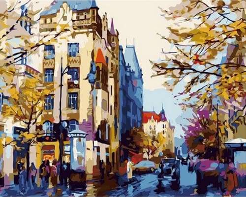 paint by numbers | City in Fall | cities intermediate | FiguredArt